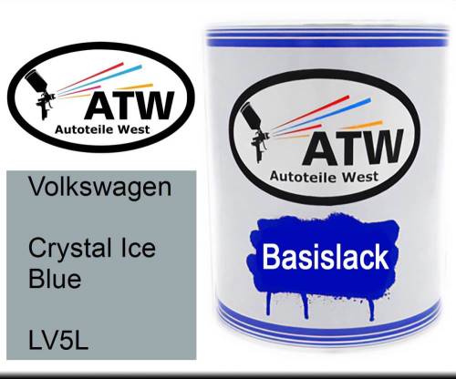 Volkswagen, Crystal Ice Blue, LV5L: 1L Lackdose, von ATW Autoteile West.